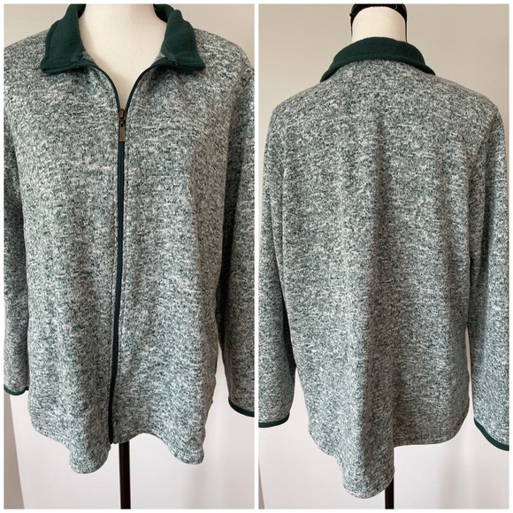 Stan Herman Women's XL zip up jacket heather green layer outdoor camping pockets - Picture 12 of 12